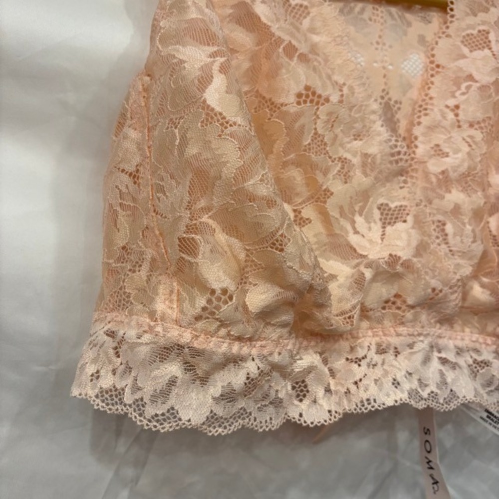 Soma Embraceable Lace Bralette - Peach Blossom - Size XL - Picture 2 of 9
